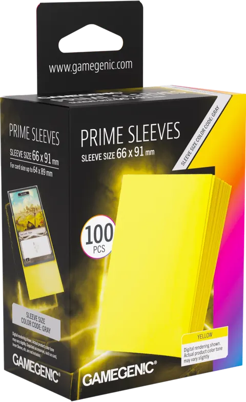 Koszulki na karty Gamegenic: Prime Sleeves (66x91 mm) - Yellow - 100 sztuk