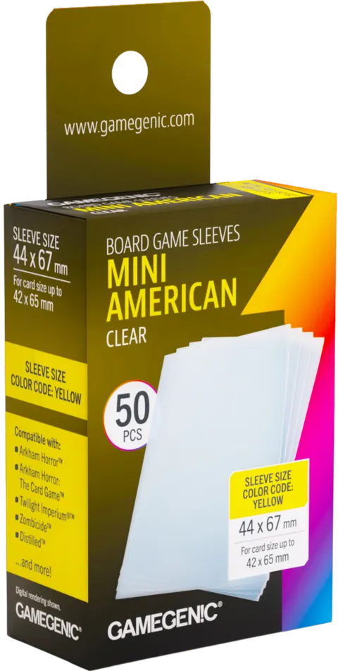 Koszulki na karty Gamegenic: Mini American (44x67 mm) - Clear - 50 sztuk