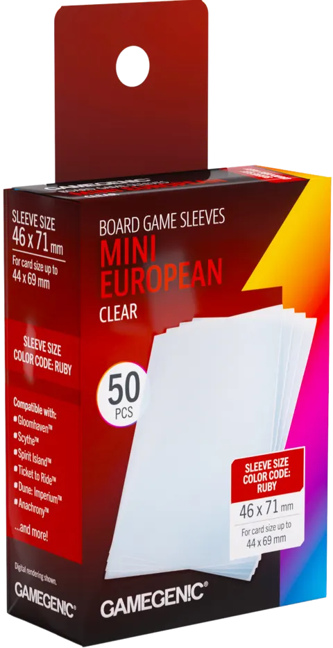 Koszulki na karty Gamegenic: Mini European (46x71 mm) - Clear - 50 sztuk