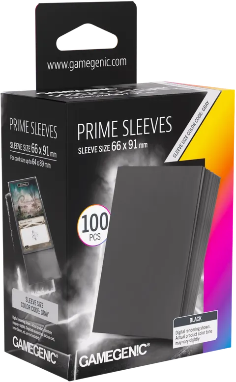 Koszulki na karty Gamegenic: Prime Sleeves (66x91 mm) - Black - 100 sztuk