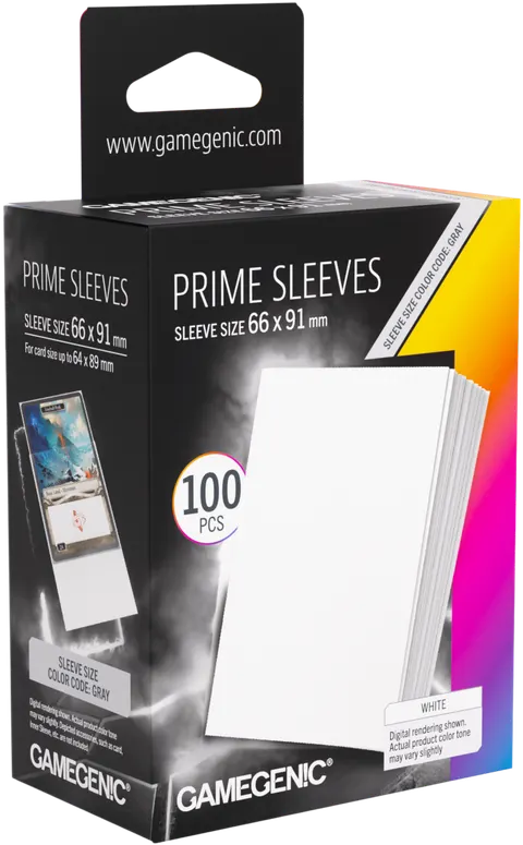 Koszulki na karty Gamegenic: Prime Sleeves (66x91 mm) - White - 100 sztuk