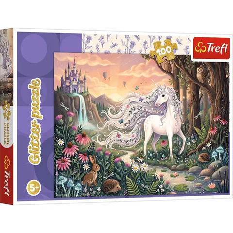Puzzle 100 Tęczowy blask jednorożca