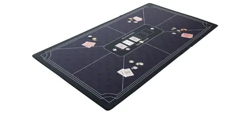 Mata do pokera niebieska 138x79cm