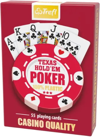 Karty do gry Texas Hold'em Poker - Casino Quality 100% Plastic - czerwona talia