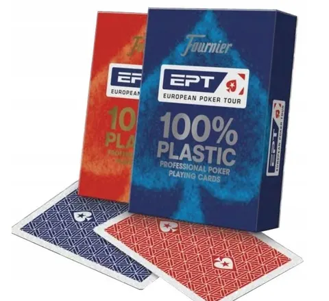 Plastikowe karty do gry Fournier EPT (niebieskie)
