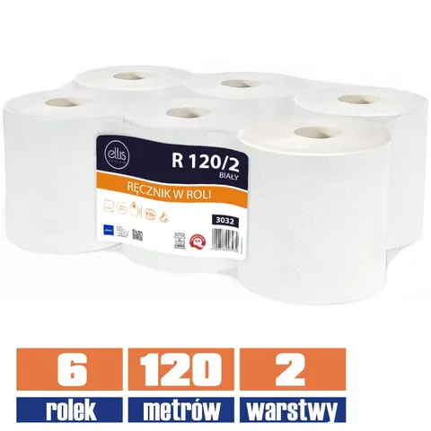 Ręcznik biały w roli ELLIS Comfort 120m 2 warstwy celuloza 9.401.095