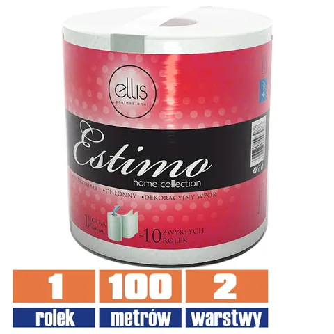 Ręcznik w roli ELLIS Estimo 100m 2 warstwy celuloza 500 listków 9.793.134