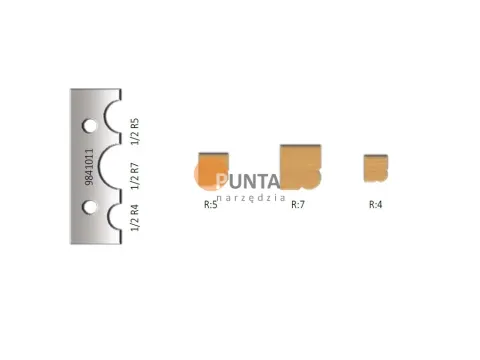 Virutex Zestaw ostrzy HM 1/2 R=4, 5 i 7 9841011