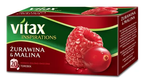 HERBATA VITAX INSPIRATIONS EKSPRESOWA 20 torebek ŻURAWINA & MALINA