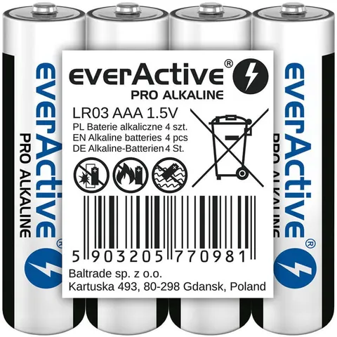 everActive Baterie paluszki LR03/AAA folia 4 szt.