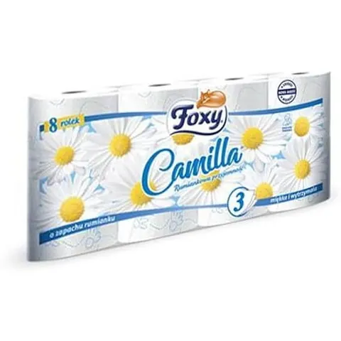 Papier toaletowy rumiankowy (8 rolek) 3 warstwy FOXY CAMILLA