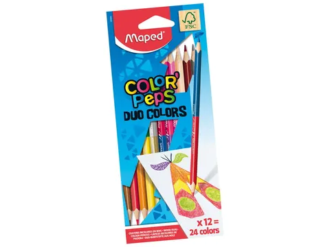 Kredki dwustronne Color'Peps Duo, 12 sztuk