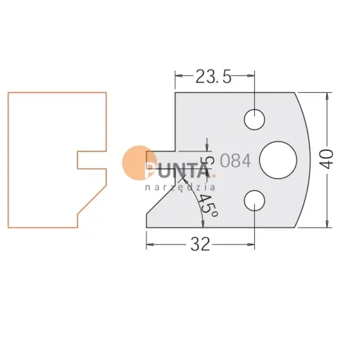 Dimar nóż i ogranicznik HSS prof. 084 40 symbol: D3308440