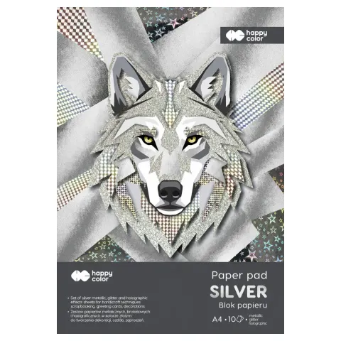 Blok z motywami A4 HAPPY COLOR Silver - 150-230 g/m² - 10 ark.