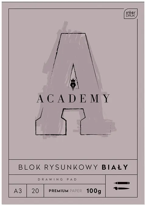 Interdruk Blok rysunkowy A3 20kartek 100g ACADEMY
