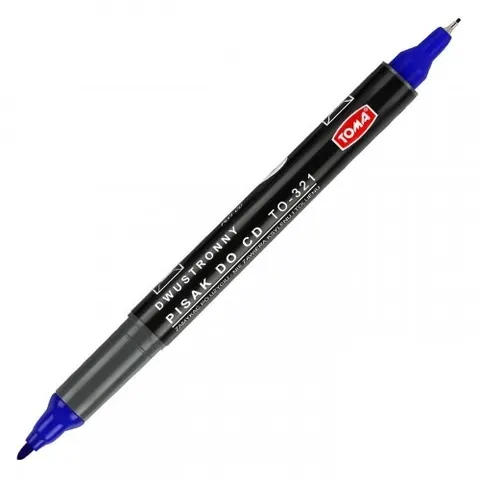 Marker do płyt CD niebieski dwustronny TO-321 TOMA