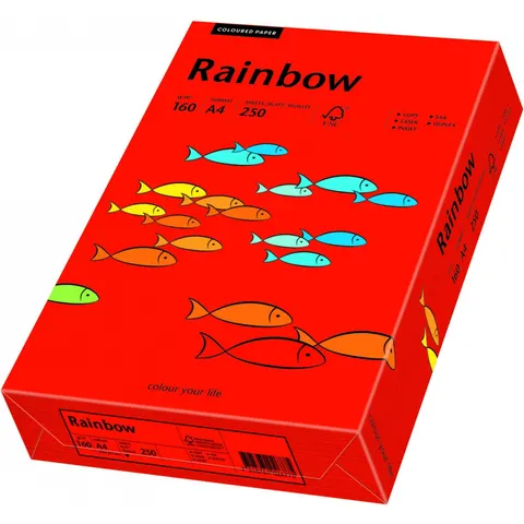 Papier ksero A4 160g RAINBOW R28 ciemnoczerwony 88042483