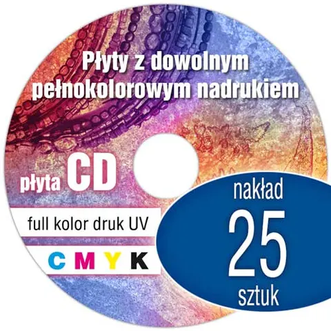 Płyty CD + nadruk UV - pakiet 25 szt.