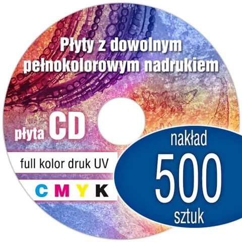 Płyty CD + nadruk UV - pakiet 500 szt.