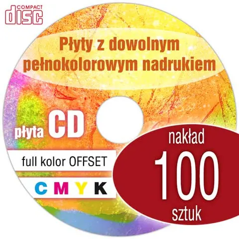 Płyty CD + nadruk offset - pakiet 100 szt.