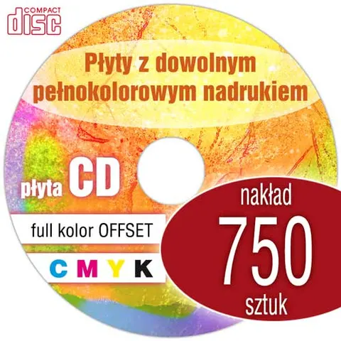 Płyty CD + nadruk offset - pakiet 750 szt.