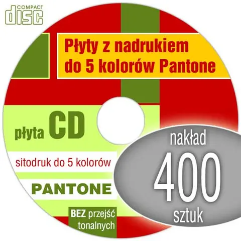 Płyty CD + sitodruk (3-5 kol. Pantone) - pakiet 400 szt.