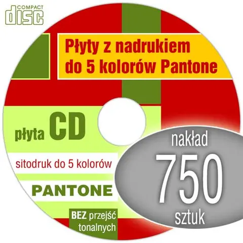 Płyty CD + sitodruk (3-5 kol. Pantone) - pakiet 750 szt.