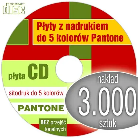Płyty CD + sitodruk (3-5 kol. Pantone) - pakiet 3.000 szt.