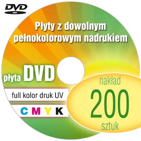 Płyty DVD + nadruk UV - pakiet 200 szt.