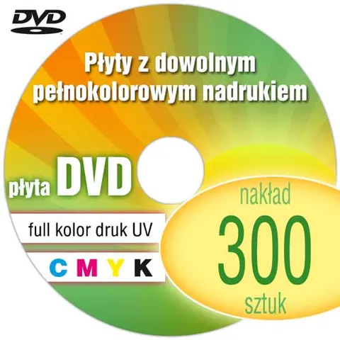 Płyty DVD + nadruk UV - pakiet 300 szt.