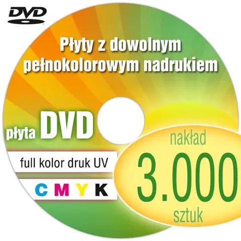 Płyty DVD + nadruk UV - pakiet 3.000 szt.