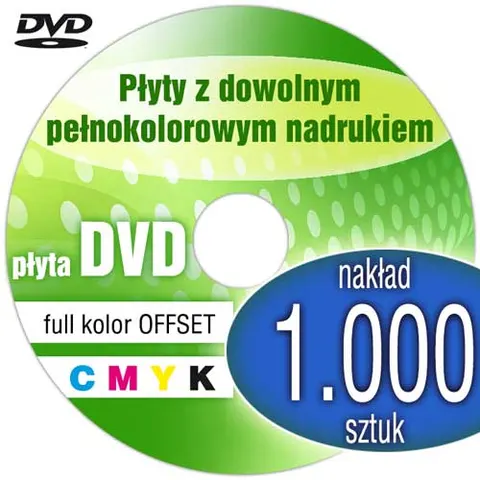 Płyty DVD + nadruk offset - pakiet 1.000 szt.