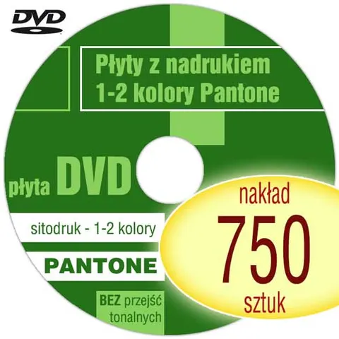 Płyty DVD + sitodruk (1-2 kol. Pantone) - pakiet 750 szt.