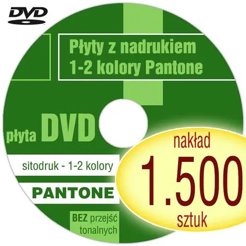 Płyty DVD + sitodruk (1-2 kol. Pantone) - pakiet 1.500 szt.