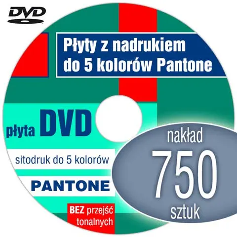 Płyty DVD + sitodruk (3-5 kol. Pantone) - pakiet 750 szt.