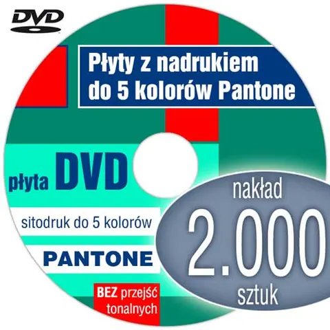 Płyty DVD + sitodruk (3-5 kol. Pantone) - pakiet 2.000 szt.