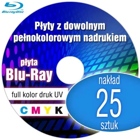 Płyty Blu-Ray + nadruk UV - pakiet 25 szt.