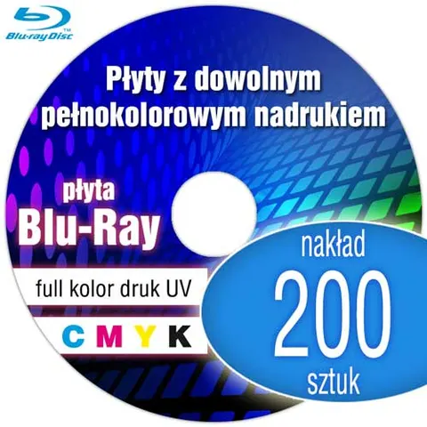 Płyty Blu-Ray + nadruk UV - pakiet 200 szt.