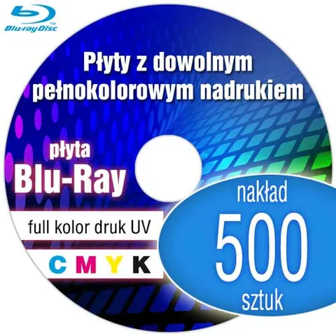 Płyty Blu-Ray + nadruk UV - pakiet 500 szt.