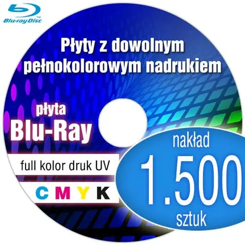 Płyty Blu-Ray + nadruk UV - pakiet 1.500 szt.