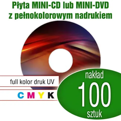 Płyty MINI-CD/DVD + nadruk UV - pakiet 100 szt.