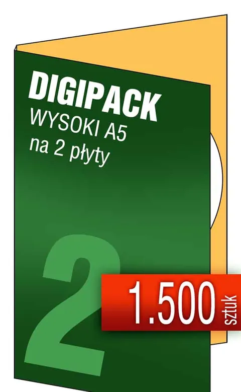 Digipack wysoki A5 (na 2 płyty) - pakiet 1.500 szt.