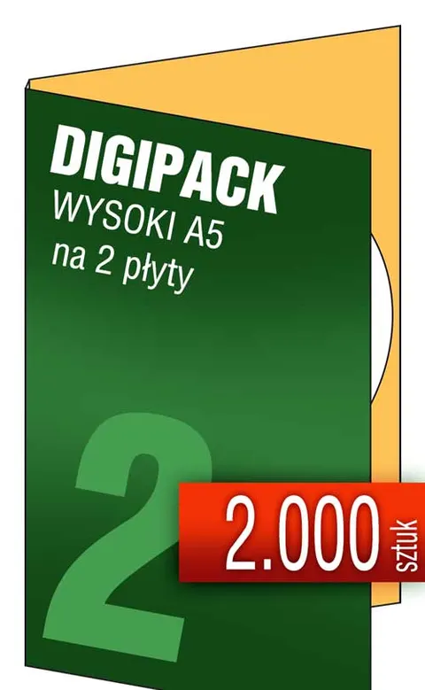 Digipack wysoki A5 (na 2 płyty) - pakiet 2.000 szt.