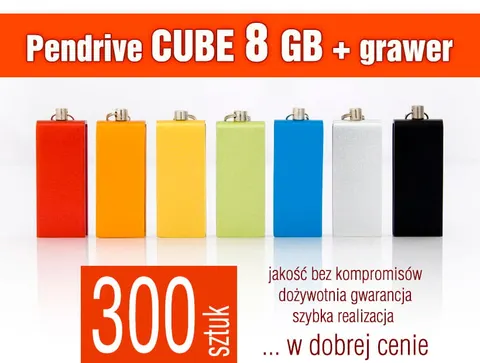 Pendrive CUBE 8GB z grawerem - pakiet 300 szt.