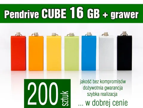 Pendrive CUBE 16GB z grawerem - pakiet 200 szt.