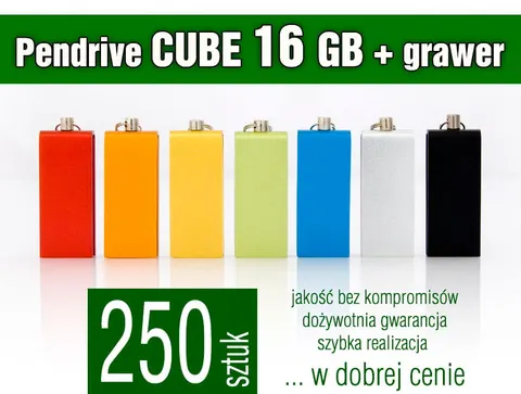 Pendrive CUBE 16GB z grawerem - pakiet 250 szt.