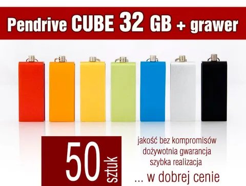 Pendrive CUBE 32GB z grawerem - pakiet 50 szt.