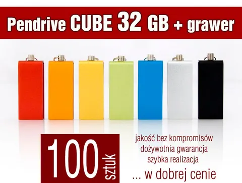 Pendrive CUBE 32GB z grawerem - pakiet 100 szt.