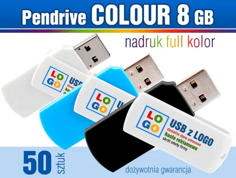 Pendrive COLOUR 8GB z nadrukiem - pakiet 50 szt.
