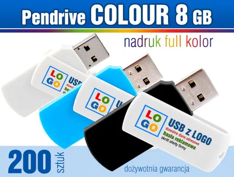 Pendrive COLOUR 8GB z nadrukiem - pakiet 200 szt.